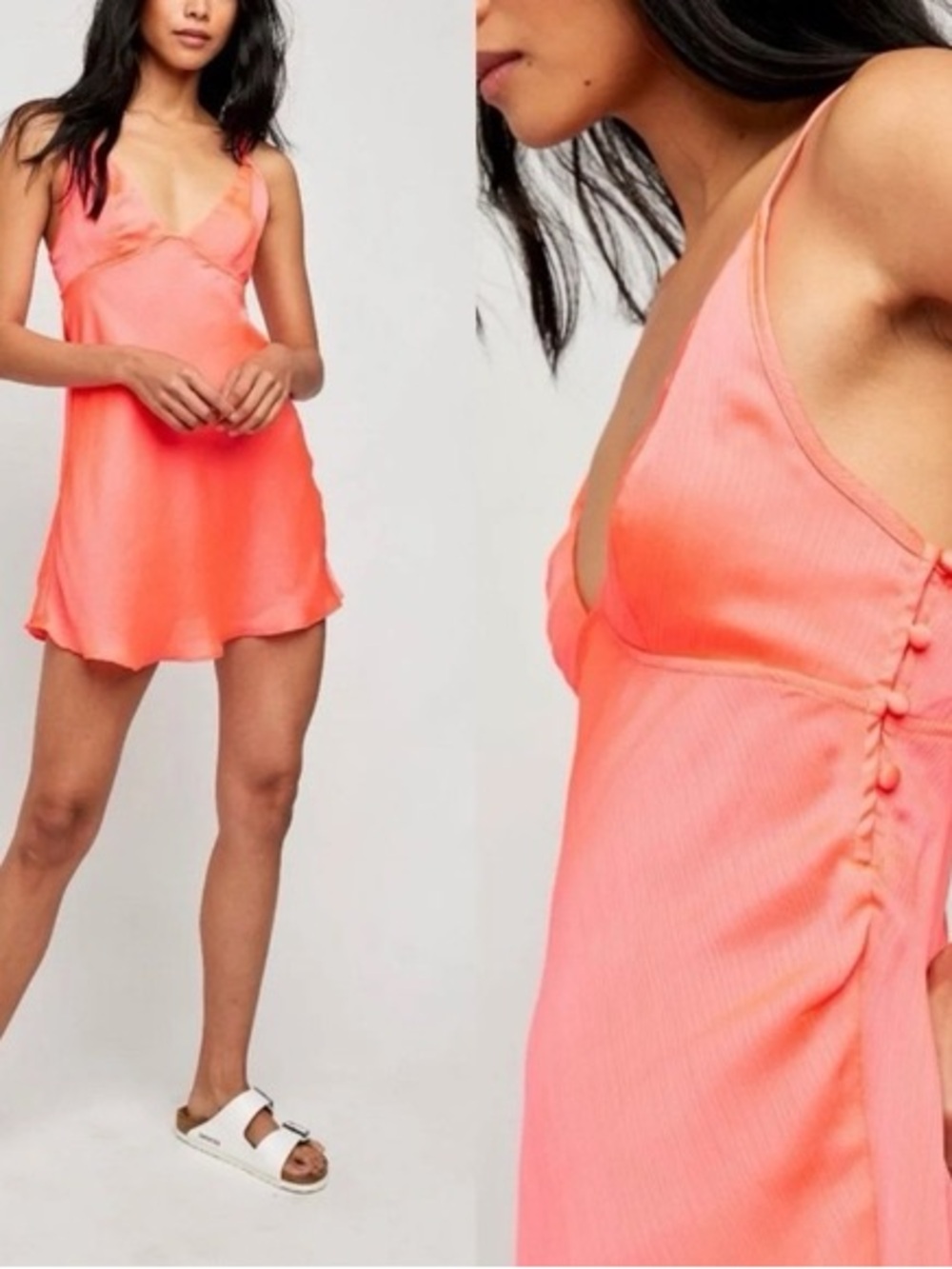 FREE PEOPOE Intimately Coral Mini dress / Slip